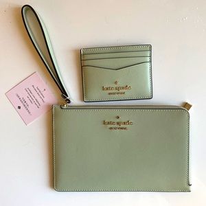 Kate spade light green wristlet and wallet